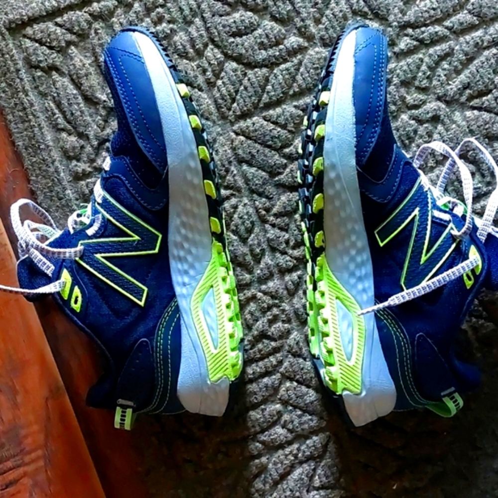 New Balance 7.5W Blue & Neon Yellow Sneakers